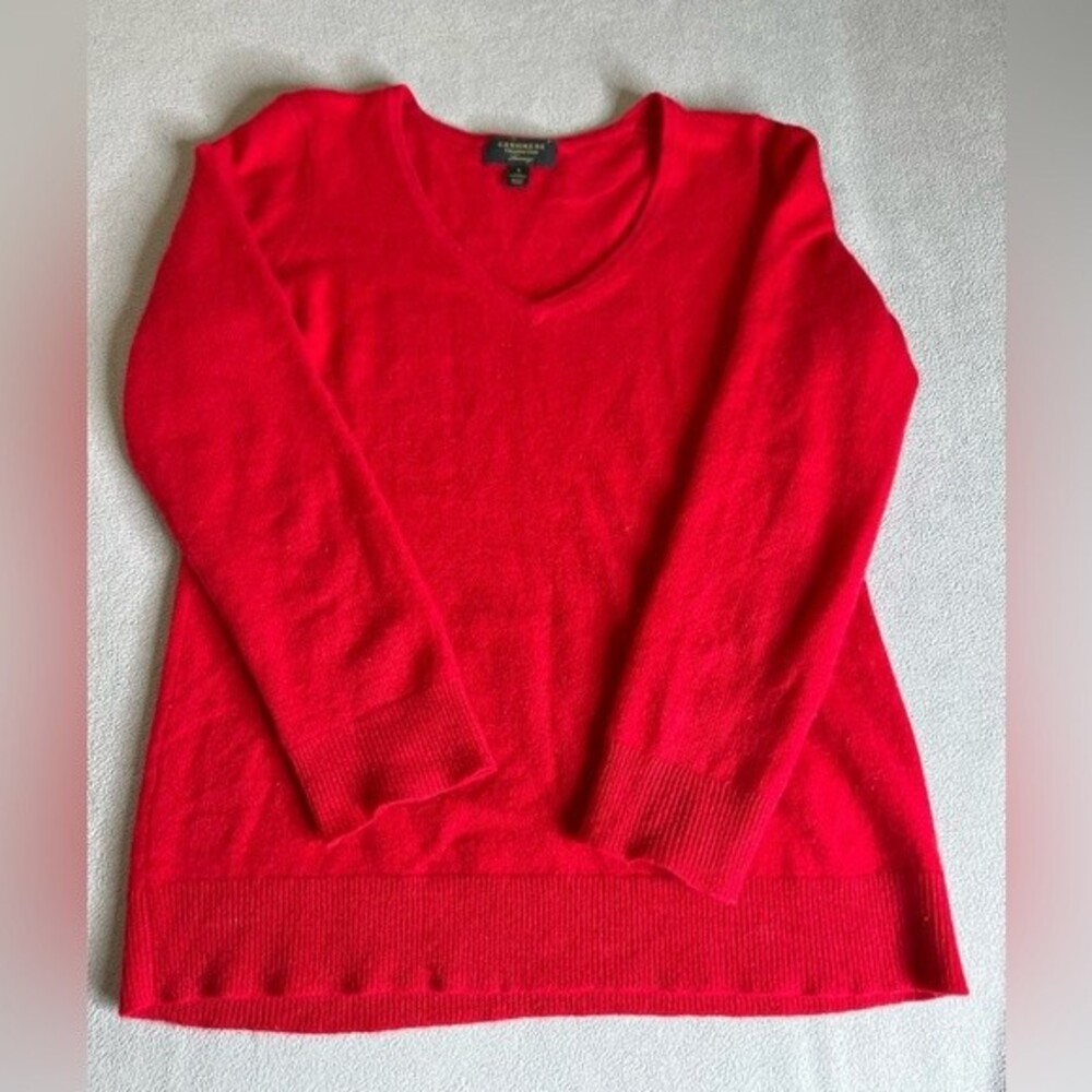 CHARTER CLUB LUXURIOUS RED CASHMERE SWEATER SIZE SMALL